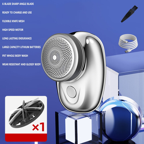 Mini Electric Razor for Men Portable Wet/Dry USB 2
