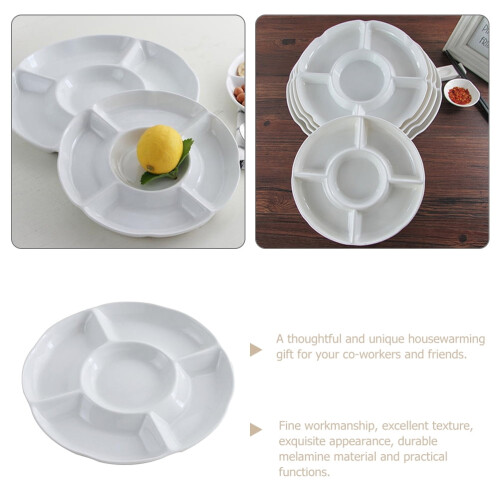 Bandeja redonda de melamina para servir aperitivos y snacks. 2