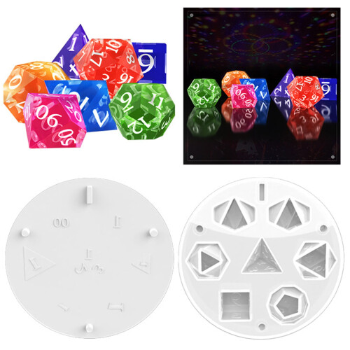 Silicone Polyhedral Dice Mold for DIY Crafting