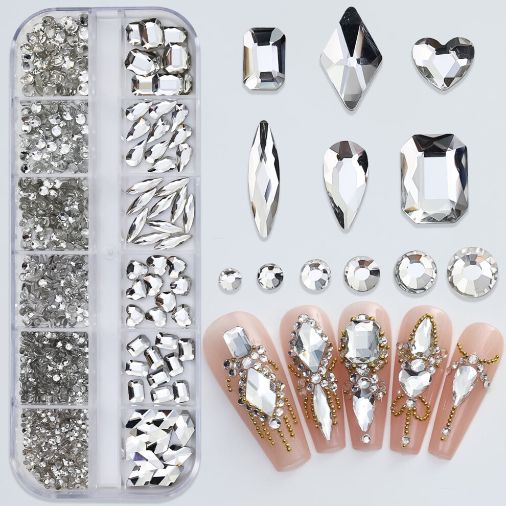 Hariumiu 3D nail art charms box sparkling faux crystal