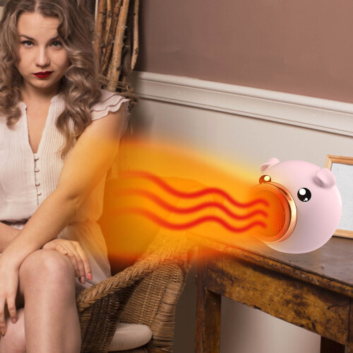 Qocolhg radiateur électrique d'appoint en forme de cochon, énergie intérieure 1