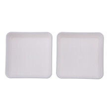 Plateau à goûter en acrylique blanc (2 pièces)