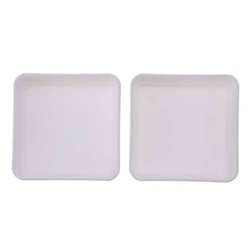 Plateau à goûter en acrylique blanc (2 pièces)