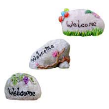 Welcome Stone and Signs Landscaping Props 3 pcs