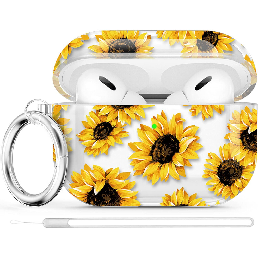 Airpods Pro 2Nd Gen Case Clear Sunflower Design 9336866960808