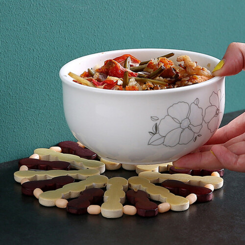 Bamboo pot pad heat resistant non-slip 2 pcs 2