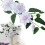 Ornamento de flor artificial de clematis roxa com folhas verdes. 7