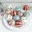 Gold striped Christmas ornaments pompoms 8cm 8