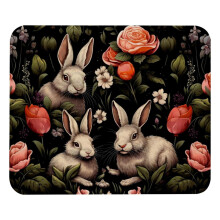Mouse Pad Rabbit Flower Pattern Anti-Slip Rubber Base