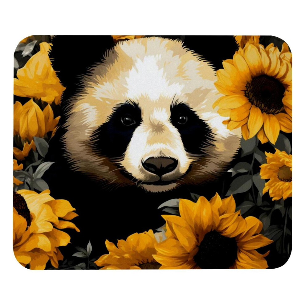 Panda Sunflower Mouse Pad Cloth With Rubber Base 21X25cm 917087736114