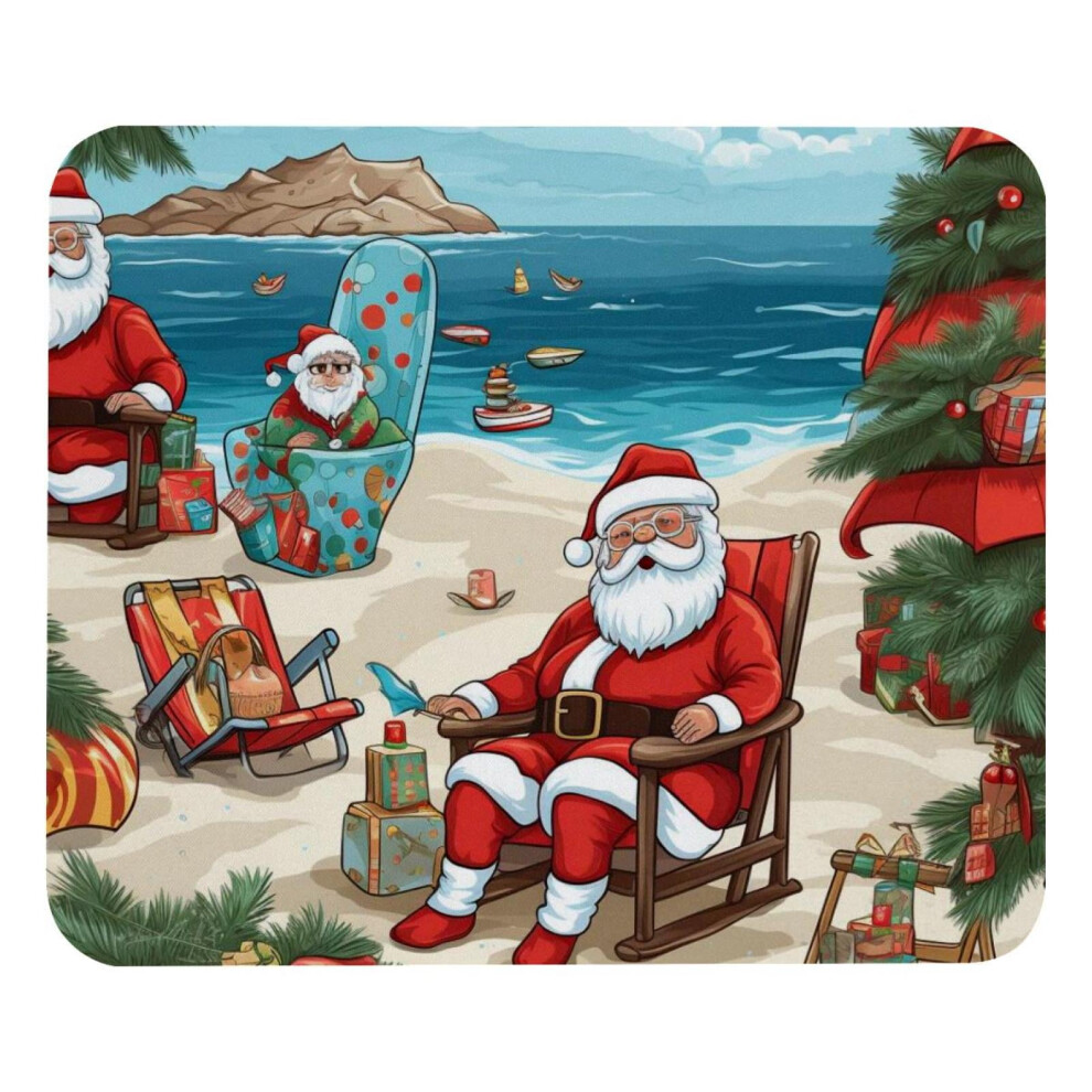 Santa Claus Beach Vacation Mouse Pad Cloth 8.3X9.8 In 917087736152