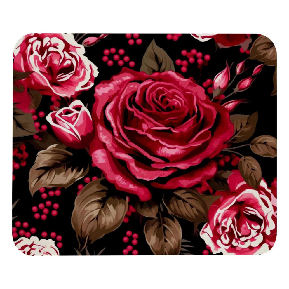 Square Mouse Pad Roses Leopard Design 8.3X9.8 Inch Pink 917087736459