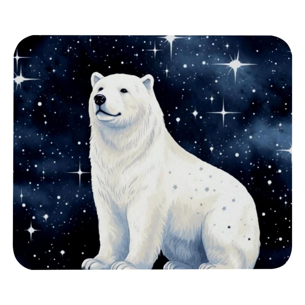 Polar Bear Starry Sky Mouse Pad 80X30cm White 917087736473