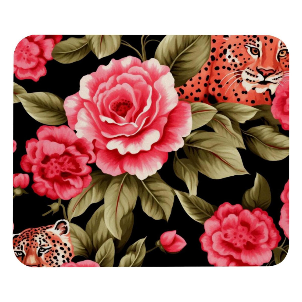 Square Mouse Pad Rose Leopard Print 8.3X9.8 Inch 917087736831