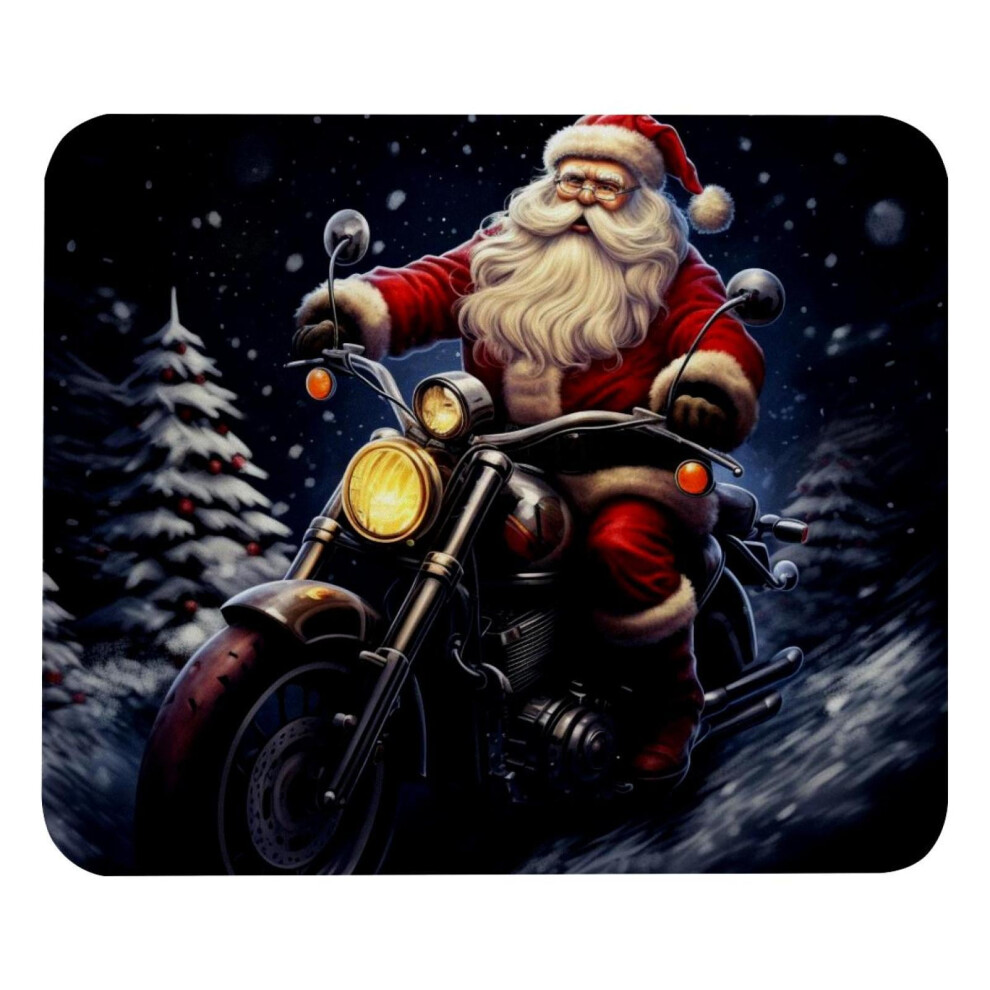 Square Mouse Pad With Santa Motorcycle Design 8.3X9.8 Inch 917087736992