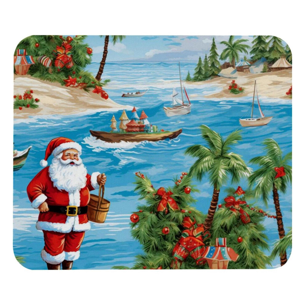 Santa Claus Beach Vacation Mouse Pad Smooth Surface Thick 917087737111