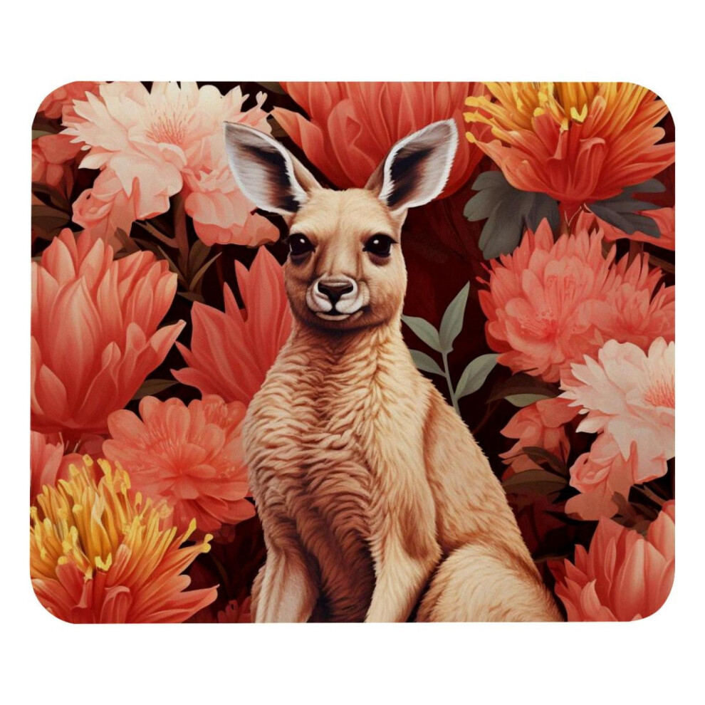 Kangaroo Flowers Mouse Pad Premium Textured Non-Slip 917087736091