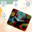 Square mouse pad with non-slip rubber base and chameleon 3