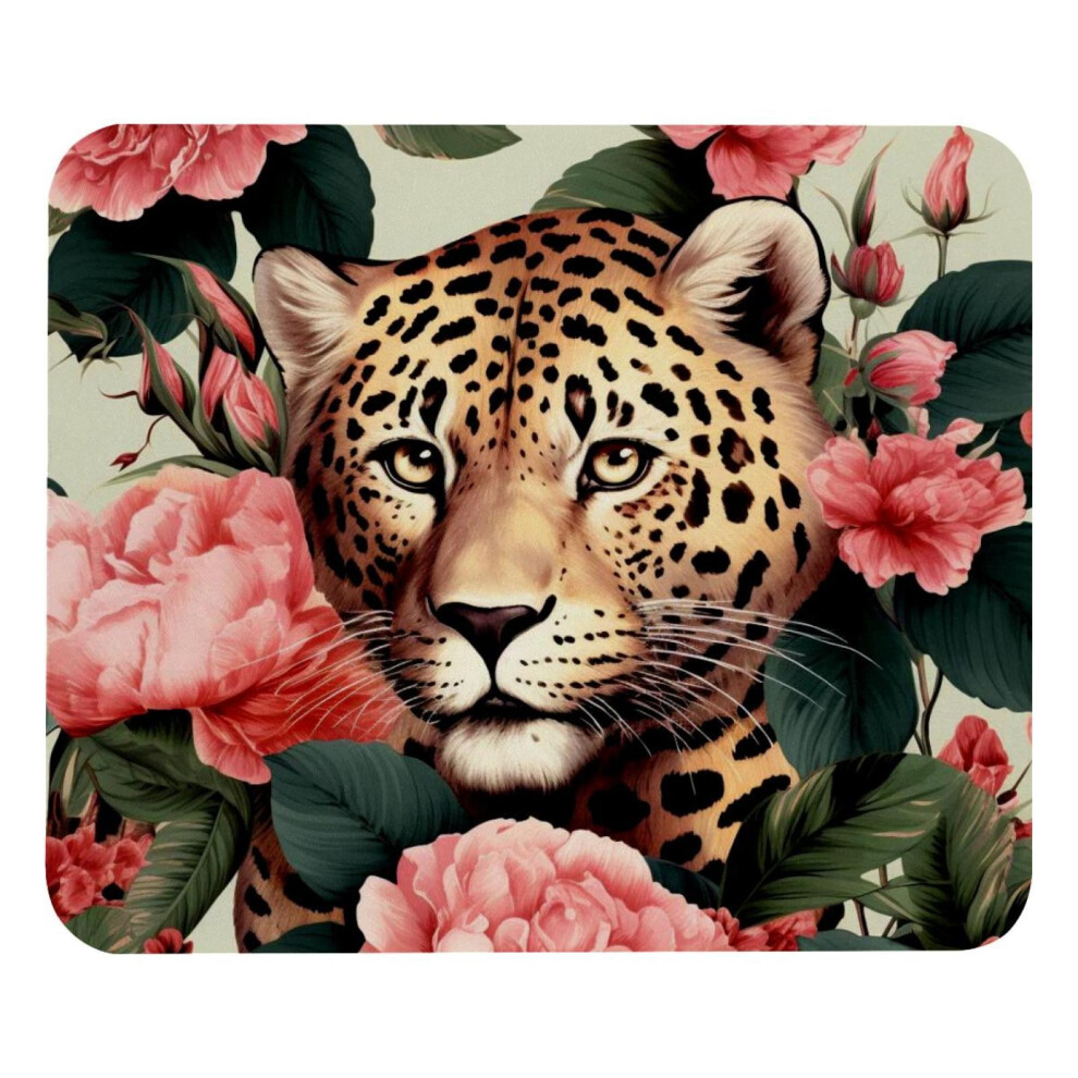 Roses Leopard Mouse Pad Smooth Non-Slip 8.3X9.8 In 917087737050