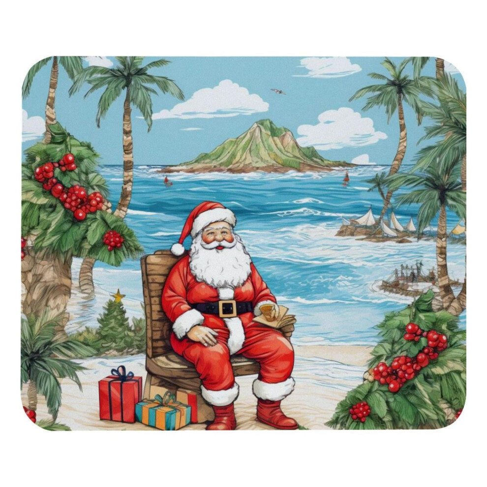 Santa Claus Beach Vacation Mouse Pad Cloth 8.3X9.8 In 917087737036
