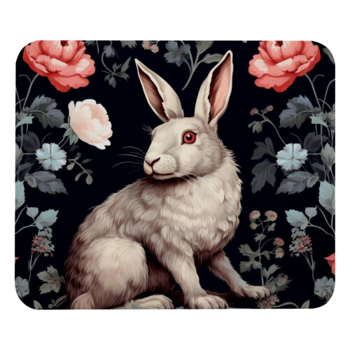 Bunny Flowers Mouse Pad Smooth Non-Slip 8.3x9.8 in