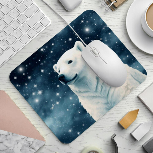 Polar Bear Mouse Pad Starry Sky 8.3x9.8 in 1