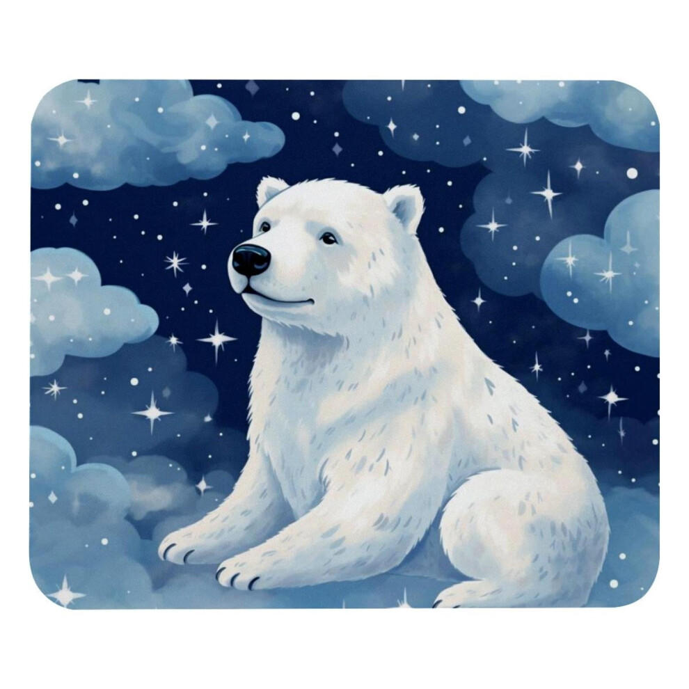 Polar Bear Mouse Pad Starry Sky 25X20cm White 917087736497