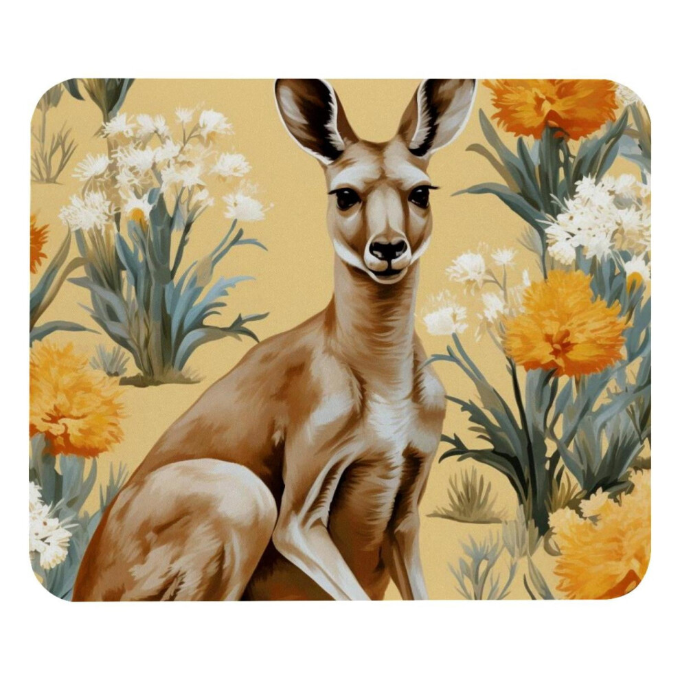 Kangaroo Flowers Mouse Pad Smooth Non-Slip 8.3X9.8 In 917087738613