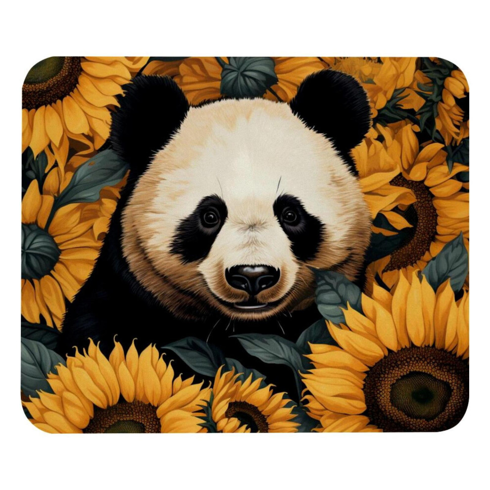 Square Mouse Pad With Panda Sunflower Design, 8.3X9.8 Inch 917087738910