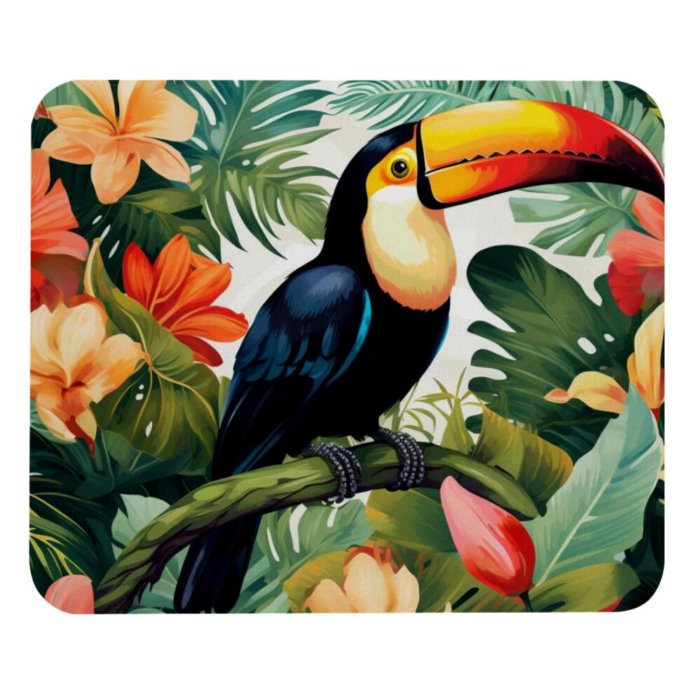 Square Mouse Pad With Toucan Plants Print 8.3X9.8 Inch 917087739016