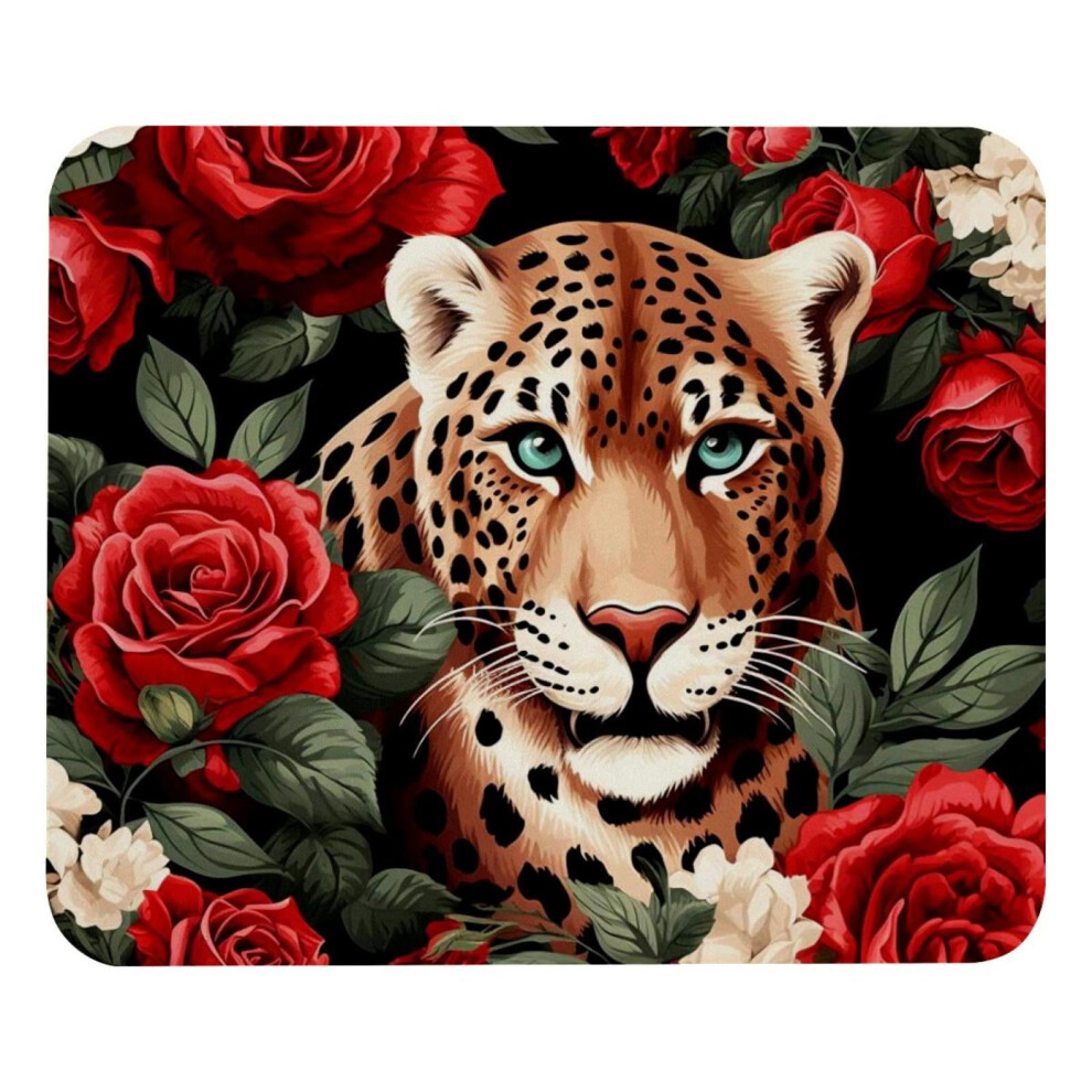 Rose Leopard Mousepad Non-Slip Waterproof Size Red 917087738934