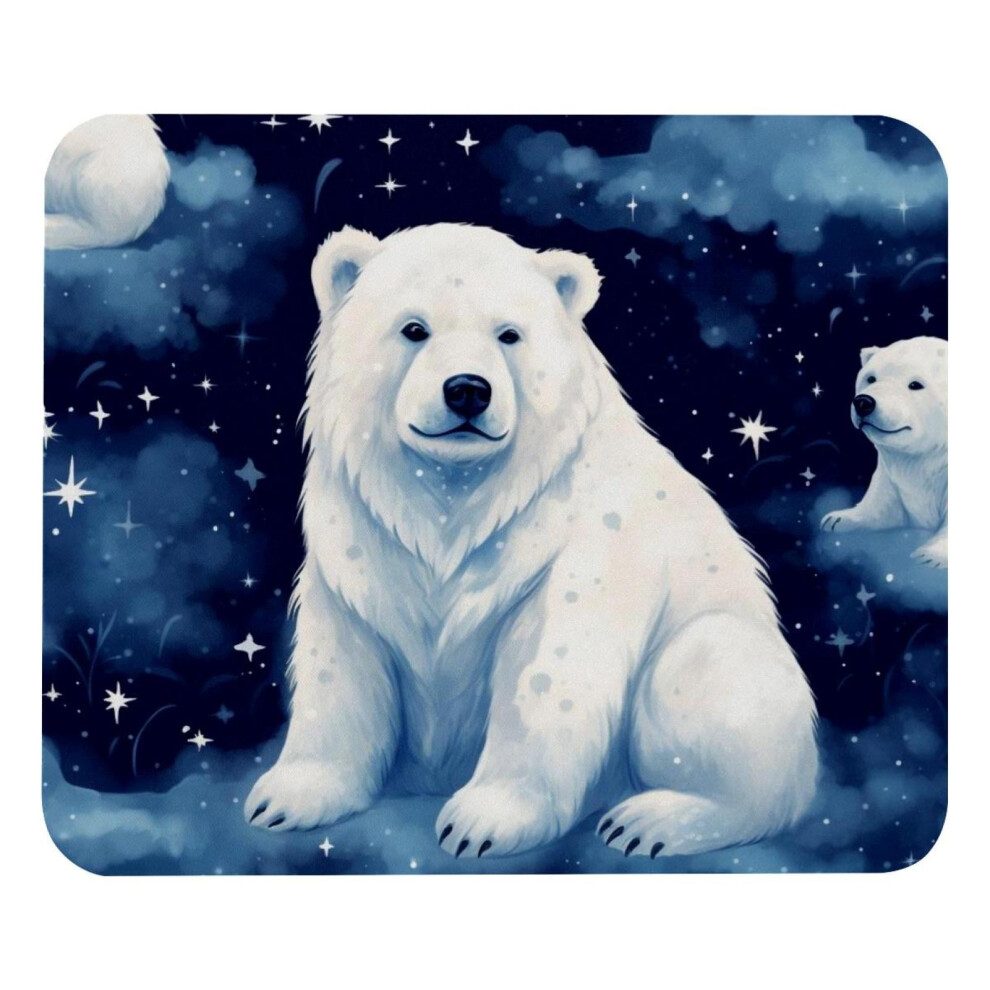 Polar Bear Starry Sky Mouse Pad 21X25cm White 917087738712