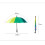 Rainbow Umbrella Windproof 16K 135cm Long Handle 4