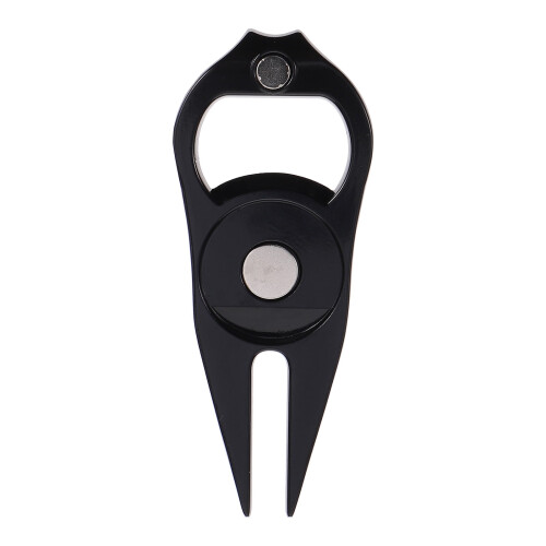 Golf Divot Fork Metal Tool with Bottle Opener and Ball