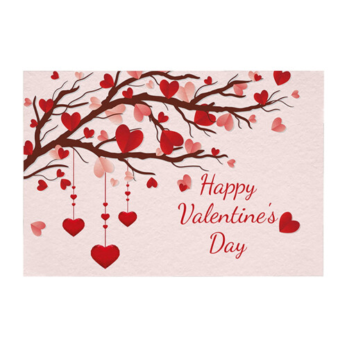 Valentine's Day carpet red love tree design 45x75 cm