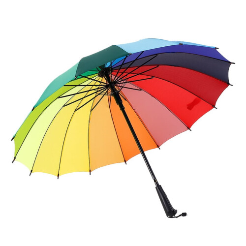 Rainbow Umbrella Windproof 16K 135cm Long Handle 2