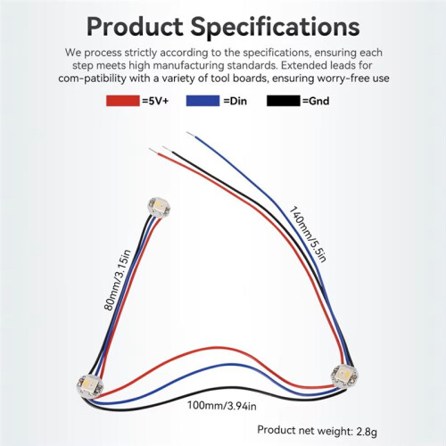 RGB Light Strip for Voron 2.4 Stealthburner RGB Light Strip Lighting  Saving Bright Light Belt LED 3D Printer Part 2