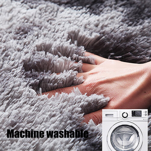 Plush Area Rug Dark Gray Tie-Dye 5x7 ft 2