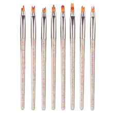 Hesroicy1Set Nagellackstifte mit flexibler Spitze für feine Striche, DIY-Nylonborsten, wabenförmige, schimmernde Acryl-Imitationsperlen für