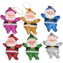 Ensemble de 6 décorations de Noël Giyblacko : adorables mini pendentifs Père Noël pour sapin de Noël, rouges.