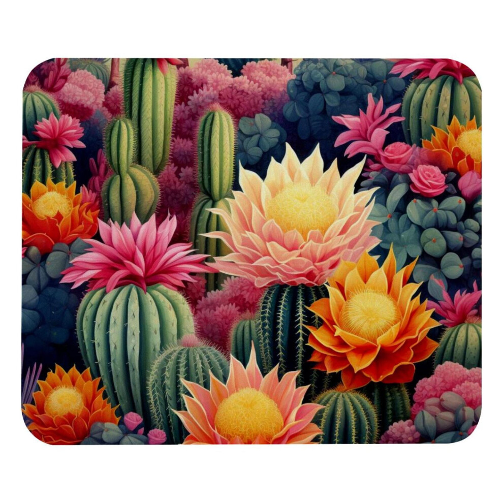 Square Mouse Pad Cactus Flower Design 8.3X9.8 Inch 917087732390