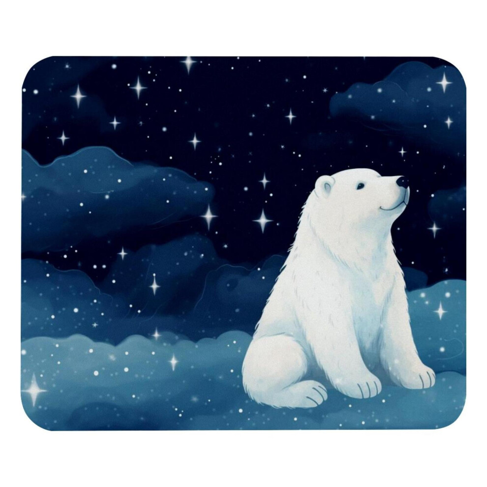 Square Mouse Pad Starry Sky Polar Bear Design 8.3X9.8 Inch 917087732475
