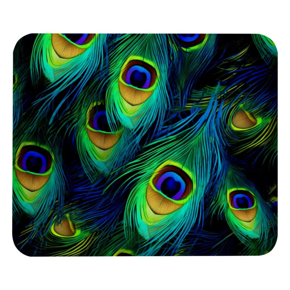 Peacock Feather Mouse Pad By Office & Home Use Green 917087732673