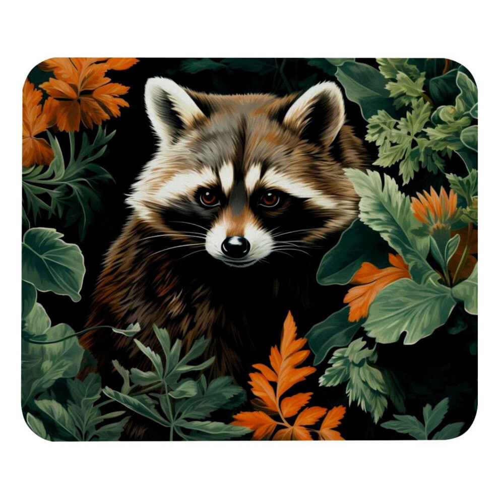 Mouse Pad With Coon Leaves Design - Anti-Slip Rubber Base, 917087732598