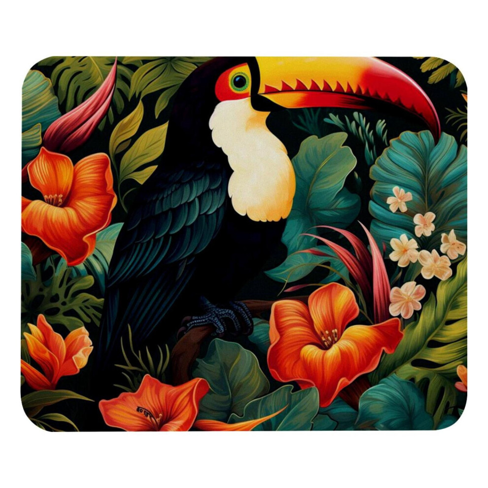 Toucan Plants Mouse Pad Cloth With Rubber Base 21X25cm 917087732659