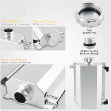 Koelvloeistofoverloopreservoir van Aluminiumlegering, 2 Liter Inhoud, Universeel Radiatorreservoir voor de Meeste Auto'S