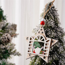 Ciondolo di Natale Etichette in Legno Decorazioni Natalizie Ritaglio in Legno Ciondolo in Legno per Albero di Natale Ornamento Natalizio da Appendere
