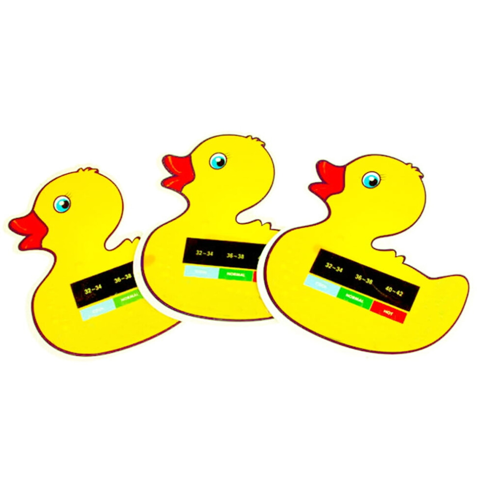 Duck-shaped thermometer pad for infant bath water