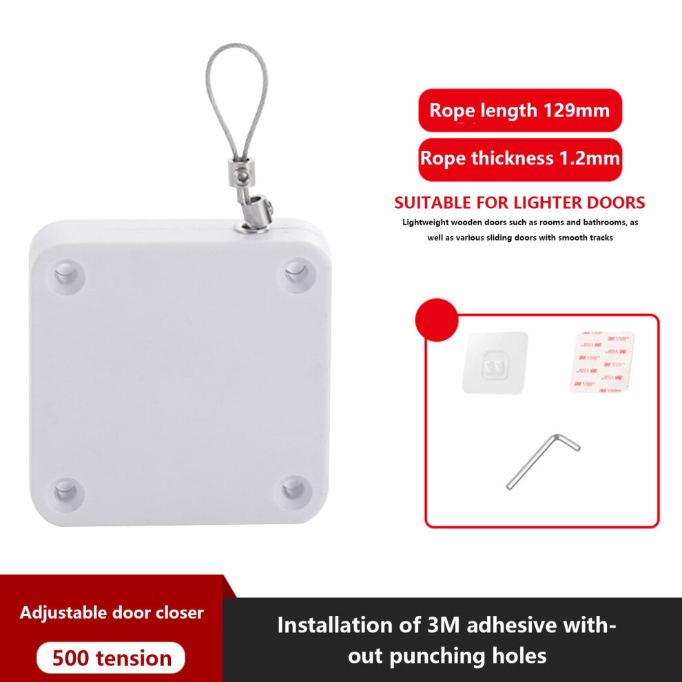 Zeceouar No-Hole Door Closer With Cushioning And Telescopic 9178400378355