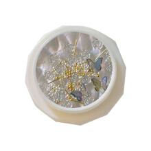 Hesroicy1Set Nail Camellia Charm, 3D vysoko lesklá trblietavá umelá perla na zdobenie nechtov, potreba pre manikérku
